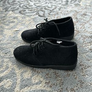 Corduroy Lace Up Shoes Black 8